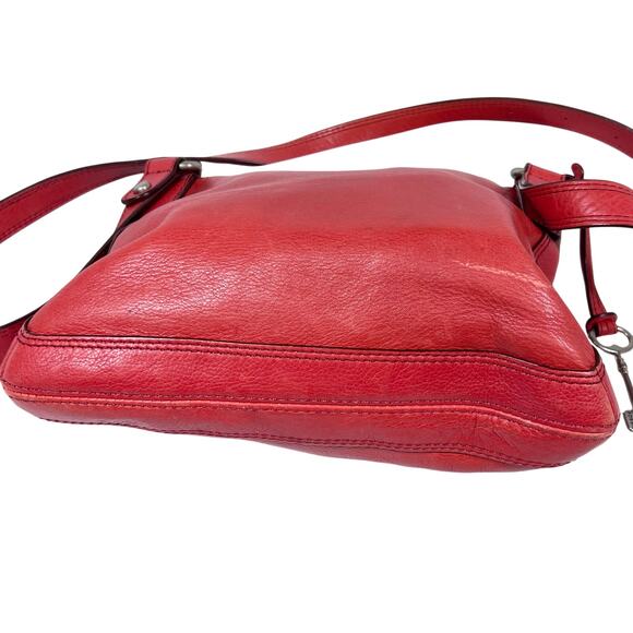 Fossil Marlow Crossbody Flamingo Color Scarlet Turnlock Purse Handbag Used - Picture 3 of 16